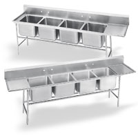 Four Compartment Deep Drawn Sinks