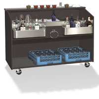 Portable Bar with Stainless Steel Work Top