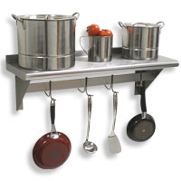 Pot Rack with Wall Shelf