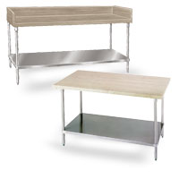 Wood Top Tables with Undershelf