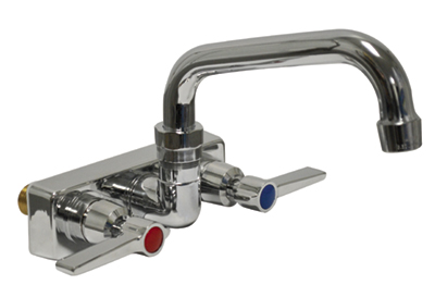 Advance Tabco K-125 — Splash-Mount Swing Faucet, 4" Centers, 6" Spout
